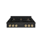 ZLINE Autograph Edition 36 in. Paramount Gas Rangetop with 6 Burners and Porcelain Cooktop in Black Stainless Steel with Champagne Bronze Accents, Open Box-Good Condition