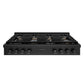 ZLINE 48 in. Paramount Gas Rangetop with 8 Brass Burners and Porcelain Cooktop in Black Stainless Steel (SRTB-BR-48) front.