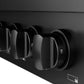 ZLINE 48 in. Paramount Gas Rangetop with 8 Brass Burners and Porcelain Cooktop in Black Stainless Steel (SRTB-BR-48) close-up detail, knobs.