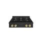 ZLINE Autograph Edition 30 in. Paramount Gas Rangetop with 4 Burner DuoPro™ Cooktop in Black Stainless Steel and Champagne Bronze Accents, Open Box-Good Condition