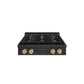 ZLINE Autograph Edition 30 in. Paramount Gas Rangetop with 4 Burner DuoPro™ Cooktop in Black Stainless Steel and Champagne Bronze Accents, Open Box-Great Condition