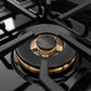 ZLINE Autograph Edition 30 in. Paramount Gas Rangetop with 4 Burner DuoPro™ Cooktop in Black Stainless Steel and Polished Gold Accents, Open Box-Good Condition
