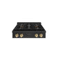 ZLINE Autograph Edition 30 in. Paramount Gas Rangetop with 4 Burner DuoPro™ Cooktop in Black Stainless Steel and Polished Gold Accents, Open Box-Great Condition