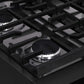 ZLINE 30 in. Paramount Gas Rangetop with 4 Burners and Porcelain Cooktop in Black Stainless Steel (SRTB-30) close-up detail, cast iron grates.