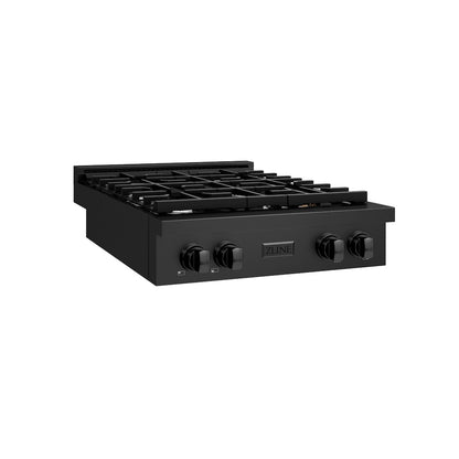 ZLINE 30 in. Paramount Gas Rangetop with 4 Burners and Porcelain Cooktop in Black Stainless Steel, Open Box-Good Condition