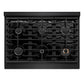 ZLINE 36 in. Paramount Gas Rangetop with 6 Burners and Porcelain Cooktop in Black Stainless Steel, Open Box-Great Condition