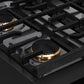 ZLINE Autograph Edition 30 in. Paramount Gas Rangetop with 4 Burners and Porcelain Cooktop in Black Stainless Steel with Champagne Bronze Accents, Open Box-Great Condition