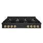 ZLINE 48 in. Autograph Edition Paramount Gas Rangetop with 8 Burners and Porcelain Cooktop in Black Stainless Steel with Champagne Bronze Accents (SRTBZ-48-CB) front.