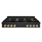 ZLINE 48 in. Autograph Edition Paramount Gas Rangetop with 8 Burners and Porcelain Cooktop in Black Stainless Steel with Polished Gold Accents (SRTBZ-48-G) front.