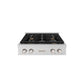 ZLINE 30 in. Paramount Gas Rangetop with 4 Brass Burners and Porcelain Cooktop in Satin Stainless Steel (SRTS-BR-30)