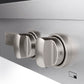 ZLINE 30 in. Paramount Gas Rangetop with 4 Brass Burners and Porcelain Cooktop in Satin Stainless Steel (SRTS-BR-30) cooktop control knob.