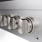 ZLINE 36 in. Paramount Gas Rangetop with 6 Brass Burners and Porcelain Cooktop in Satin Stainless Steel (SRTS-BR-36) cooktop control knob.
