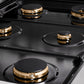 ZLINE 36 in. Paramount Gas Rangetop with 6 Brass Burners and Porcelain Cooktop in Satin Stainless Steel (SRTS-BR-36) porcelain cooktop with no grates.