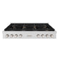 ZLINE 48 in. Paramount Gas Rangetop with 8 Brass Burners and Porcelain Cooktop in Satin Stainless Steel (SRTS-BR-48)