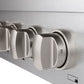 ZLINE 48 in. Paramount Gas Rangetop with 8 Brass Burners and Porcelain Cooktop in Satin Stainless Steel (SRTS-BR-48) cooktop control knob.