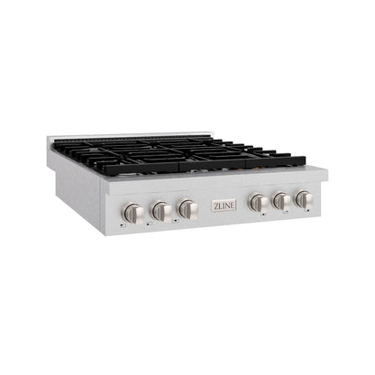 ZLINE 36 in. Paramount Gas Rangetop with 6 Burners and Porcelain Cooktop in Satin Stainless Steel (SRTS-36)