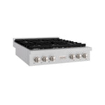 ZLINE 36 in. Paramount Gas Rangetop with 6 Burners and Porcelain Cooktop in Satin Stainless Steel, Open Box-Good Condition
