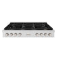 ZLINE 48 in. Paramount Gas Rangetop with 8 Burners and Porcelain Cooktop in Satin Stainless Steel (SRTS-48)