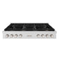 ZLINE 48 in. Paramount Gas Rangetop with 8 Burners and Porcelain Cooktop in Satin Stainless Steel, Open Box-Great Condition