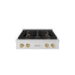 ZLINE Autograph Edition 30 in. Paramount Gas Rangetop with 4 Burners and Porcelain Cooktop in Satin Stainless Steel with Champagne Bronze Accents (SRTSZ-30-CB)