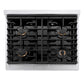 ZLINE Autograph Edition 30 in. Paramount Gas Rangetop with 4 Burners and Porcelain Cooktop in Satin Stainless Steel with Champagne Bronze Accents, Open Box-Great Condition