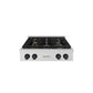ZLINE Autograph Edition 30 in. Paramount Gas Rangetop with 4 Burners and Porcelain Cooktop in Satin Stainless Steel with Matte Black Accents (SRTSZ-30-MB)