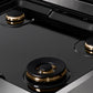 ZLINE Autograph Edition 30 in. Paramount Gas Rangetop with 4 Burners and Porcelain Cooktop in Satin Stainless Steel with Matte Black Accents (SRTSZ-30-MB) porcelain cooktop with no grates.