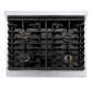 ZLINE Autograph Edition 30 in. Paramount Gas Rangetop with 4 Burners and Porcelain Cooktop in Satin Stainless Steel with Matte Black Accents, Open Box-Good Condition