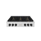 ZLINE Autograph Edition 36 in. Paramount Gas Rangetop with 6 Burners and Porcelain Cooktop in Satin Stainless Steel with Matte Black Accents, Open Box-Good Condition