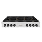ZLINE Autograph Edition 48 in. Paramount Gas Rangetop with 8 Burners and Porcelain Cooktop in Satin Stainless Steel with Matte Black Accents (SRTSZ-48-MB)