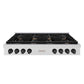 ZLINE 48 in. Autograph Edition Paramount Gas Rangetop with 8 Burners and Porcelain Cooktop in Satin Stainless Steel with Matte Black Accents, Open Box-Good Condition
