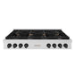 ZLINE 48 in. Autograph Edition Paramount Gas Rangetop with 8 Burners and Porcelain Cooktop in Satin Stainless Steel with Matte Black Accents, Open Box-Great Condition