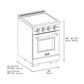 ZLINE 24 in. 3.2 cu. ft. Paramount Induction Range with 3 Element Cooktop and Electric Convection Oven in Stainless Steel with Black Matte Door (SINR-BLM-24)