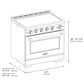 ZLINE Autograph Edition 36 in. 5.2 cu. ft. Paramount Induction Range with 5 Element Cooktop and Electric Convection Oven in Satin Stainless Steel with White Matte Door and Polished Gold Accents, Open Box-Good Condition