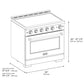 ZLINE Autograph Edition 36 in. 5.2 cu. ft. Paramount Induction Range with 5 Element Cooktop and Electric Convection Oven in Stainless Steel with White Matte Door and Matte Black Accents, Open Box-Good Condition