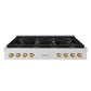 ZLINE 48 in. Autograph Edition Paramount Gas Rangetop with 8 Burners and Porcelain Cooktop in Stainless Steel with Polished Gold Accents, Open Box-Great Condition