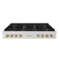 ZLINE 48 in. Autograph Edition Paramount Gas Rangetop with 8 Burners and Porcelain Cooktop in Stainless Steel with Polished Gold Accents, Open Box-Good Condition