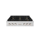 ZLINE 36 in. Paramount Gas Rangetop with 6 Brass Burners and Porcelain Cooktop in Stainless Steel (SRT-BR-36) front.