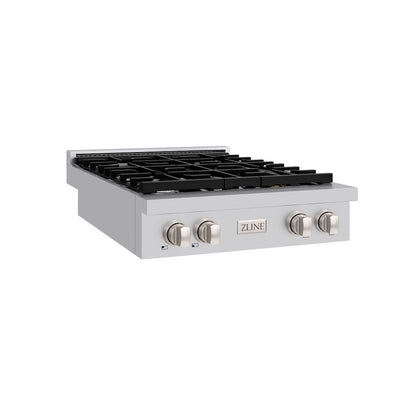 ZLINE 30 in. Paramount Gas Rangetop with 4 Burners and Porcelain Cooktop in Stainless Steel, Open Box-Good Condition