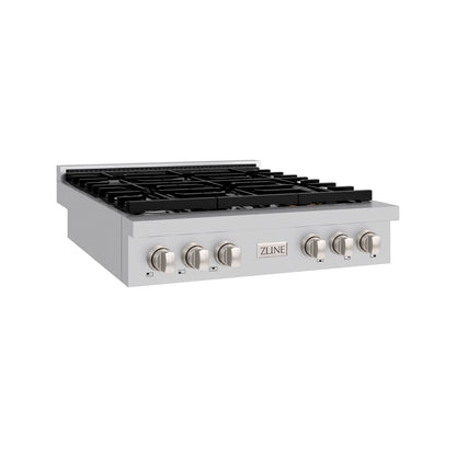 ZLINE 36 in. Paramount Gas Rangetop with 6 Burners and Porcelain Cooktop in Stainless Steel, Open Box-Great Condition main image.