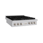 ZLINE 36 in. Paramount Gas Rangetop with 6 Burners and Porcelain Cooktop in Stainless Steel, Open Box-Good Condition