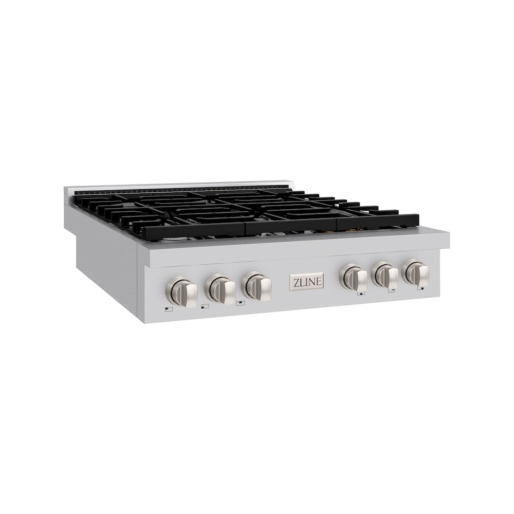 ZLINE 36 in. Paramount Gas Rangetop with 6 Burners and Porcelain Cooktop in Stainless Steel, Open Box-Good Condition