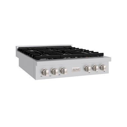 ZLINE 36 in. Paramount Gas Rangetop with 6 Burners and Porcelain Cooktop in Stainless Steel, Open Box-Good Condition