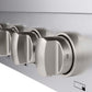 ZLINE 48 in. Paramount Gas Rangetop with 8 Burners and Porcelain Cooktop in Stainless Steel (SRT48) close-up detail, knobs.