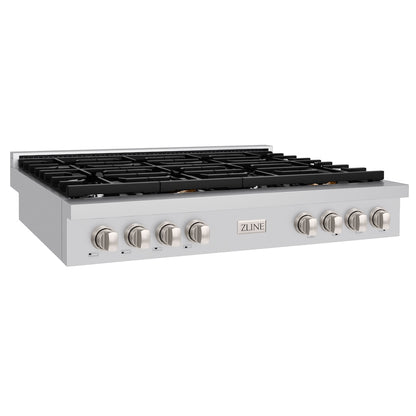 ZLINE 48 in. Paramount Gas Rangetop with 8 Burners and Porcelain Cooktop in Stainless Steel, Open Box-Good Condition
