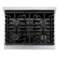 ZLINE Autograph Edition 30 in. Paramount Gas Rangetop with 4 Burners and Porcelain Cooktop in Stainless Steel with Champagne Bronze Accents, Open Box-Good Condition