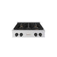 ZLINE 30 in. Autograph Edition Paramount Gas Rangetop with 4 Burners and Porcelain Cooktop in Stainless Steel with Matte Black Accents (SRTZ-30-MB) front.