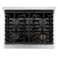 ZLINE Autograph Edition 30 in. Paramount Gas Rangetop with 4 Burners and Porcelain Cooktop in Stainless Steel with Matte Black Accents, Open Box-Great Condition