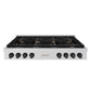 ZLINE 48 in. Autograph Edition Paramount Gas Rangetop with 8 Burners and Porcelain Cooktop in Stainless Steel with Matte Black Accents (SRTZ-48-MB) front.