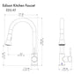 ZLINE Edison Kitchen Faucet in Polished Gold (EDS-KF-PG) dimensional diagram.